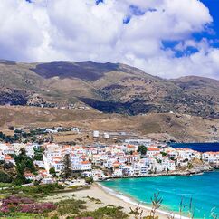 Beautiful landscapes of Greece - Andros island, panoramic view Von Freesurf
